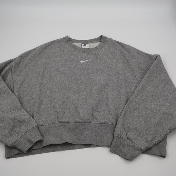 Nike Tops - Nike Phoenix Fleece Sweatshirt Womens Medium Grey Cropped Oversized DJ7665-063